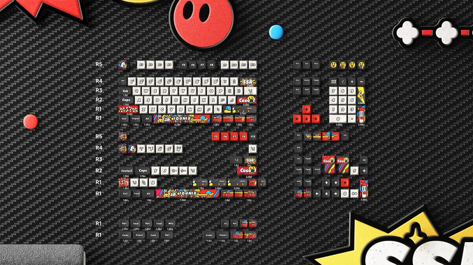 IQUNIX KEYCAPS SET GRAFFITI DIARY KEYCAPS PBT KEYCAPS